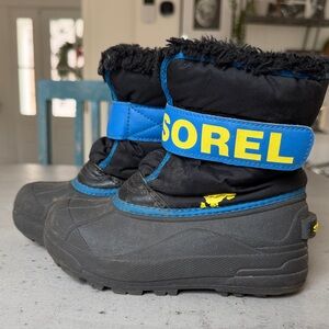 Sorel Black and Blue Kids' Snow Boots